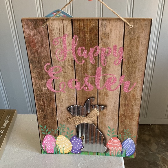 2/$20 NWT Stunning Glittered Happy Easter Die Cast Metal Bunny🐇 Decoration Sign - Picture 14 of 15